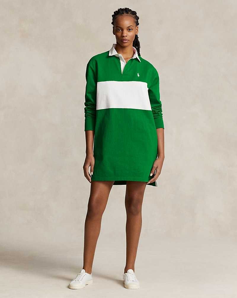 Vestido Ralph Lauren Cotton Jersey Rugby Mujer Hillside Green/Deckwash W | IBURXGL-34 - vista 3