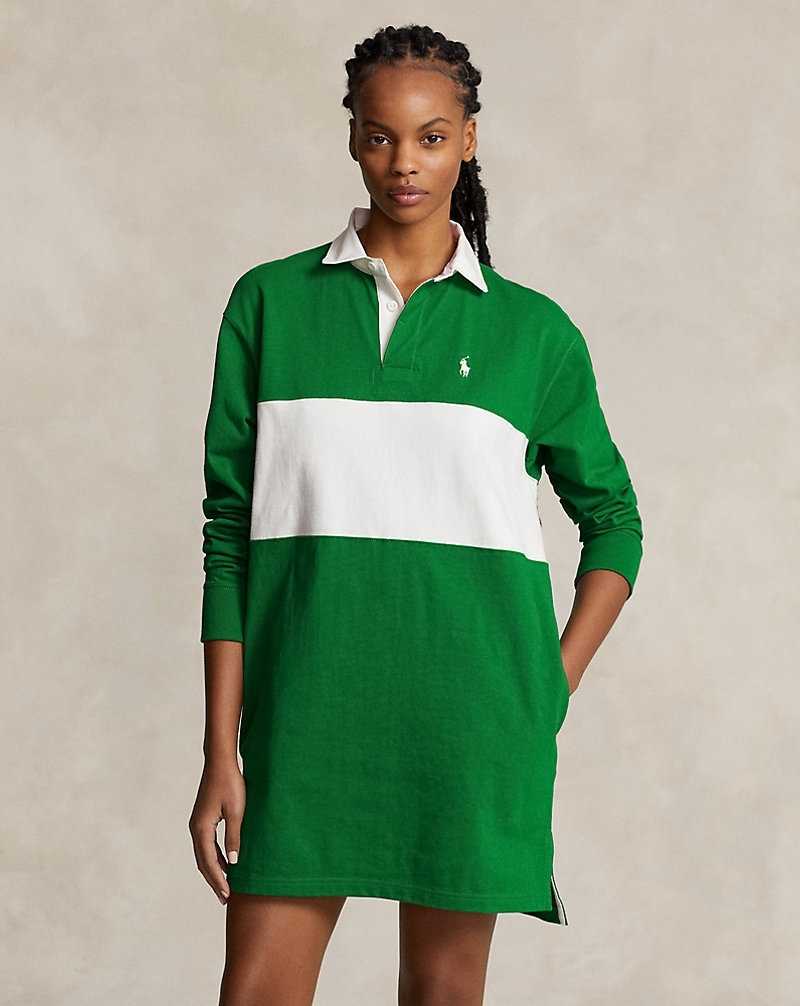 Vestido Ralph Lauren Cotton Jersey Rugby Mujer Hillside Green/Deckwash W | IBURXGL-34 - vista 1