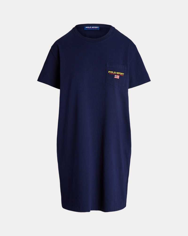Vestido Ralph Lauren Cotton Jersey T-shirt Mujer Azul Marino | XVRYKSC-09 - vista 2