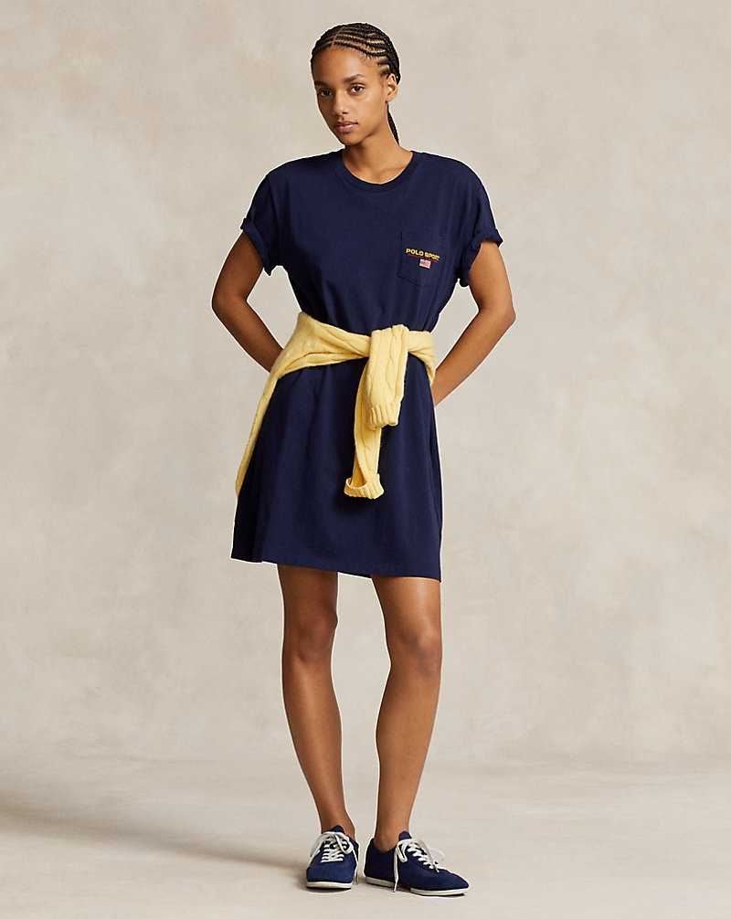 Vestido Ralph Lauren Cotton Jersey T-shirt Mujer Azul Marino | XVRYKSC-09 - vista 1