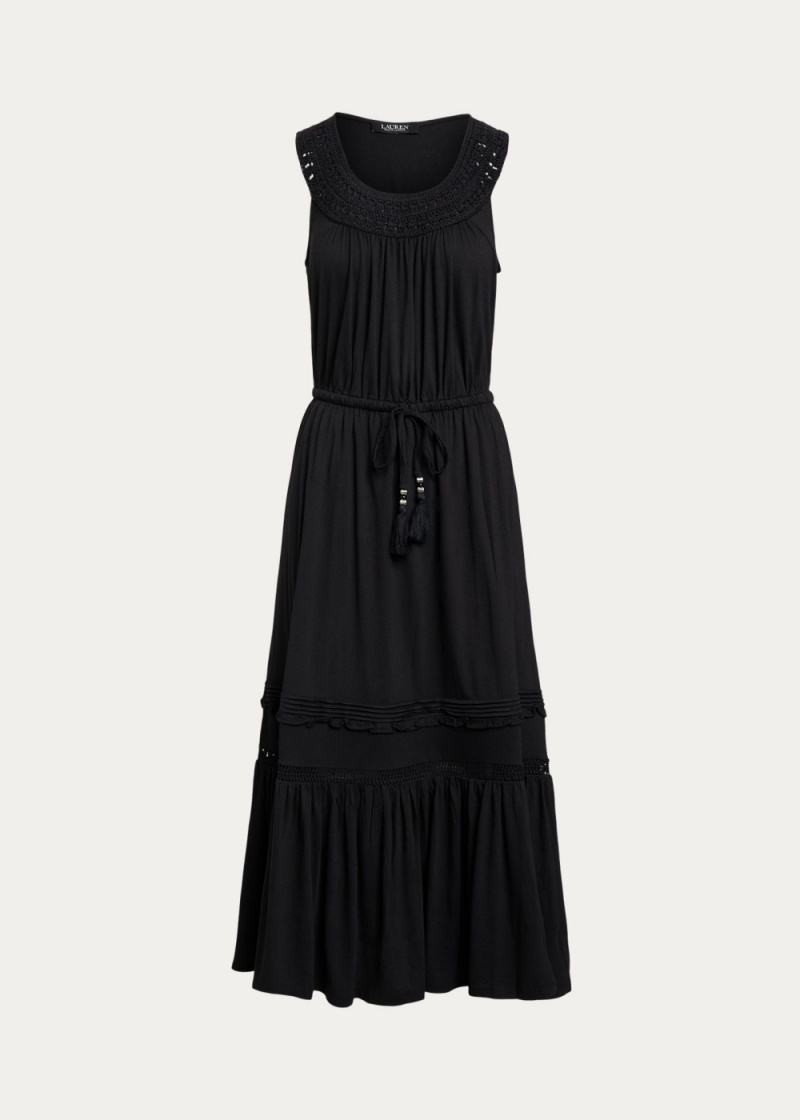 Vestido Crocheted Jersey Sin Manga Mujer Negros | TEOC13976 - vista 1