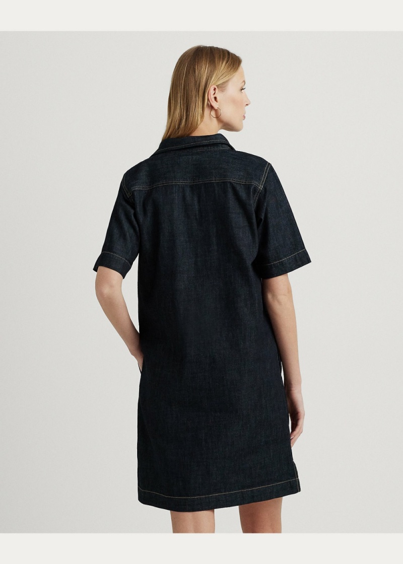 Vestido Denim Shift Mujer Azules | IMAN54978 - vista 3