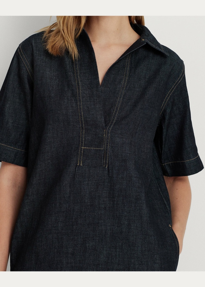 Vestido Denim Shift Mujer Azules | IMAN54978 - vista 4