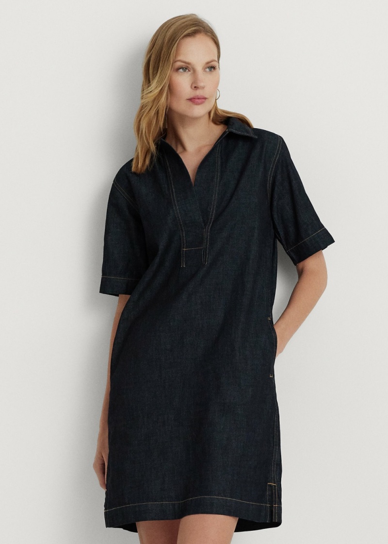 Vestido Denim Shift Mujer Azules | IMAN54978 - vista 1