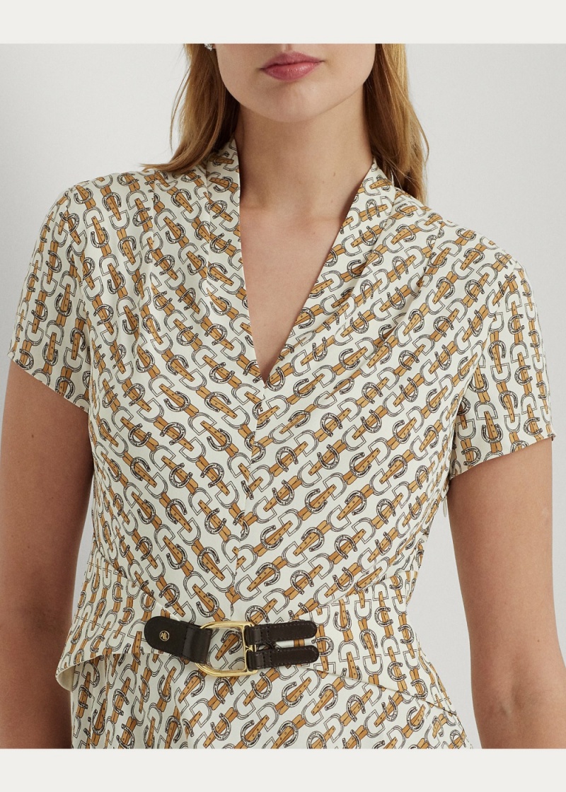 Vestido Equestrian-Print Georgette Mujer Multicolor | ZTCD28750 - vista 5