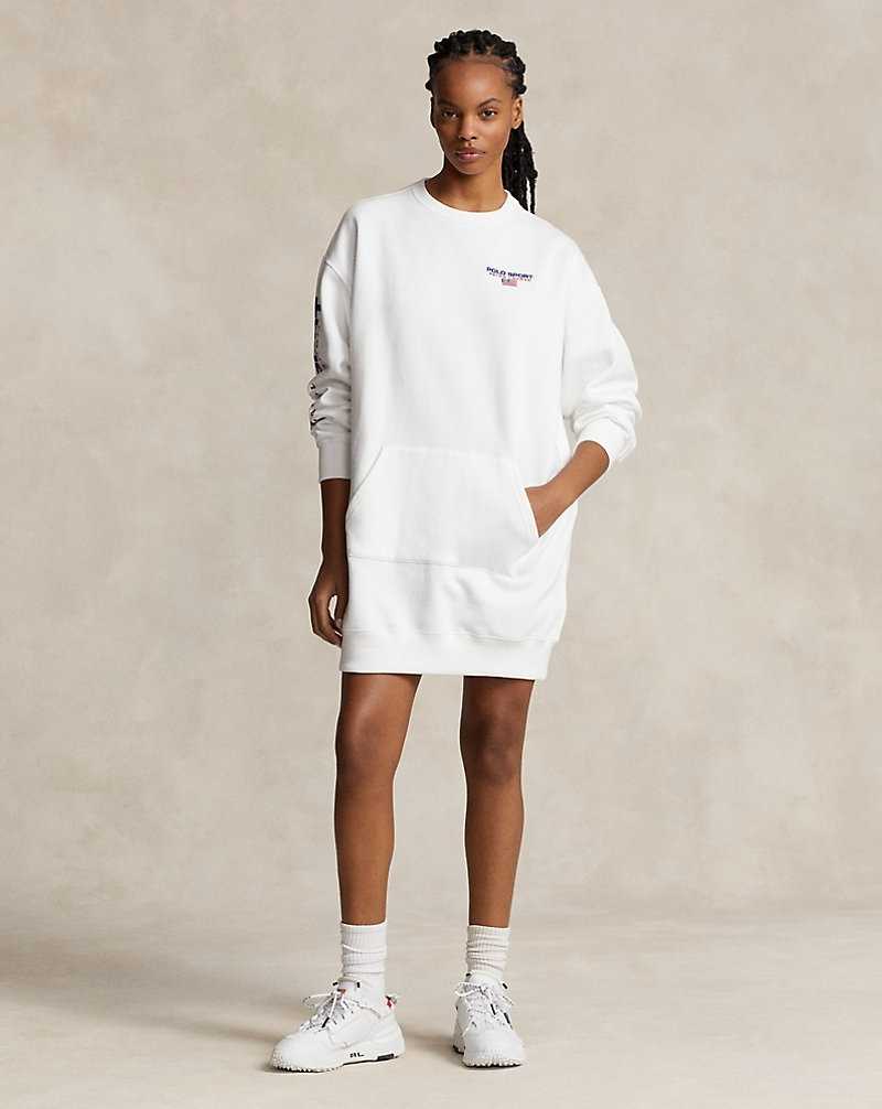 Vestido Ralph Lauren Fleece Mujer Blancos | CNEFIWB-64 - vista 3