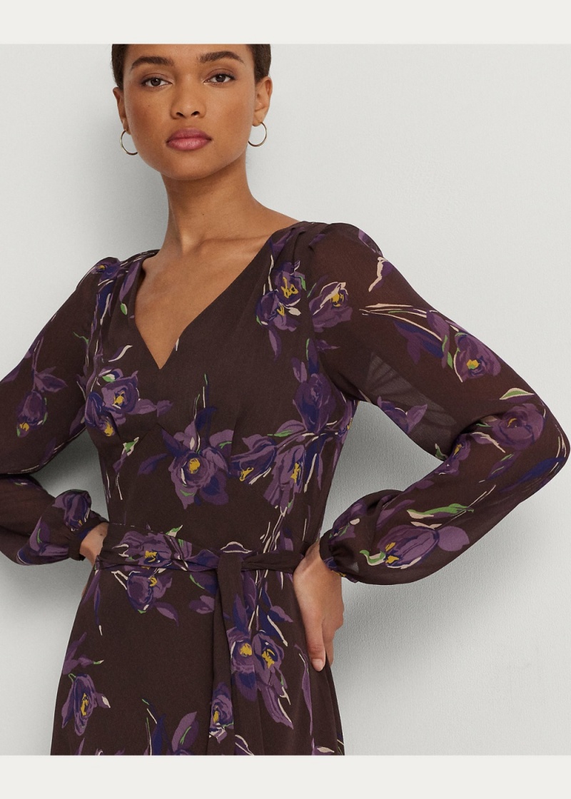 Vestido Floral Belted Crinkle Georgette Mujer Multicolor | IMWP72809 - vista 4