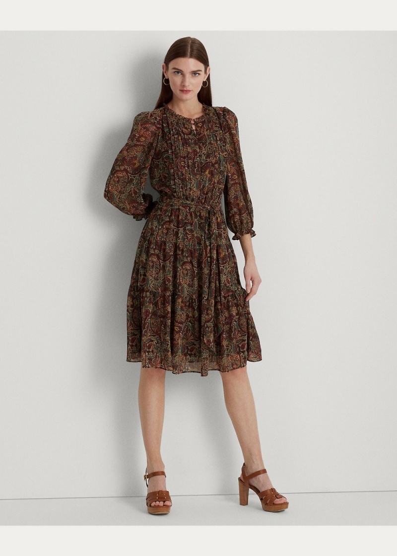 Vestido Floral Belted Crinkle Georgette Mujer Multicolor | BUYZ21536 - vista 3