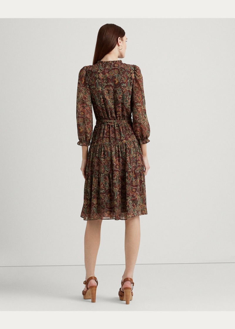 Vestido Floral Belted Crinkle Georgette Mujer Multicolor | BUYZ21536 - vista 4