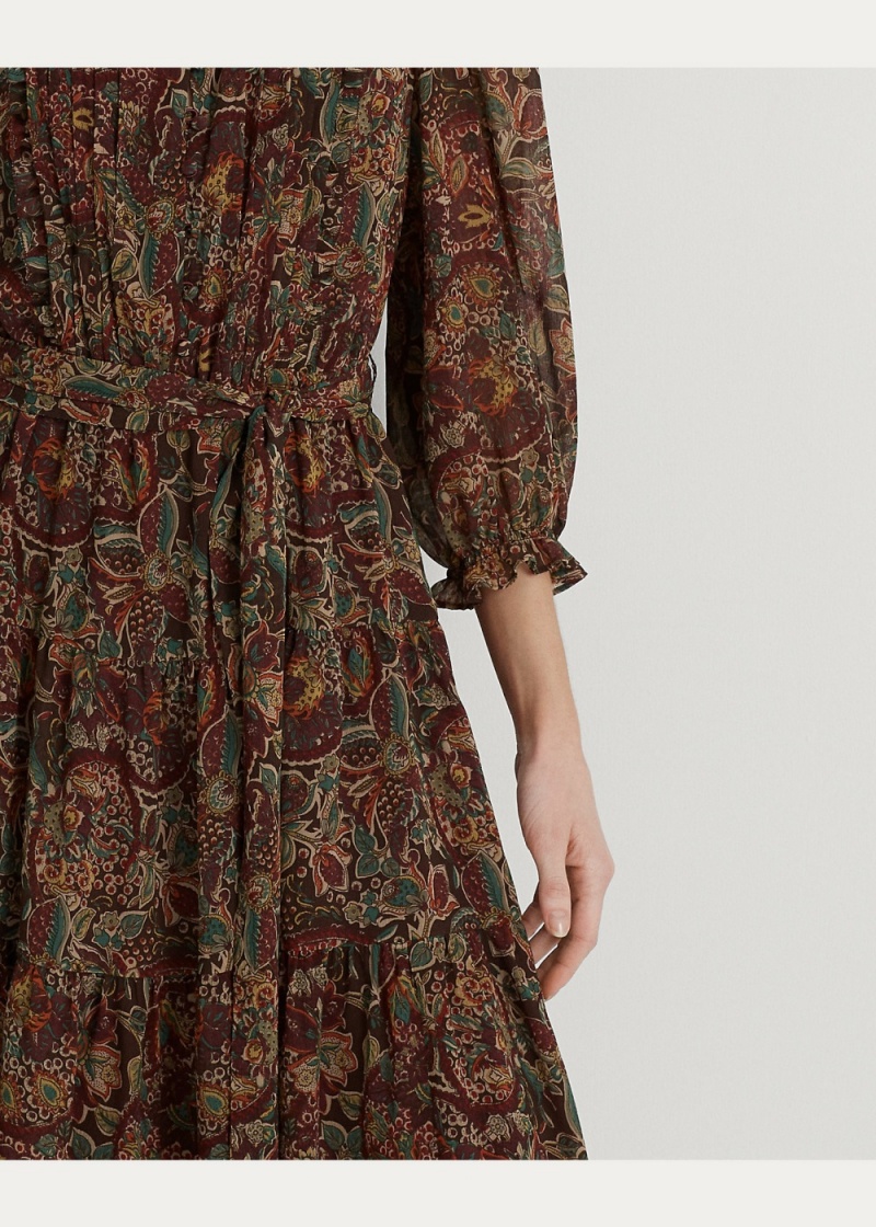 Vestido Floral Belted Crinkle Georgette Mujer Multicolor | BUYZ21536 - vista 5