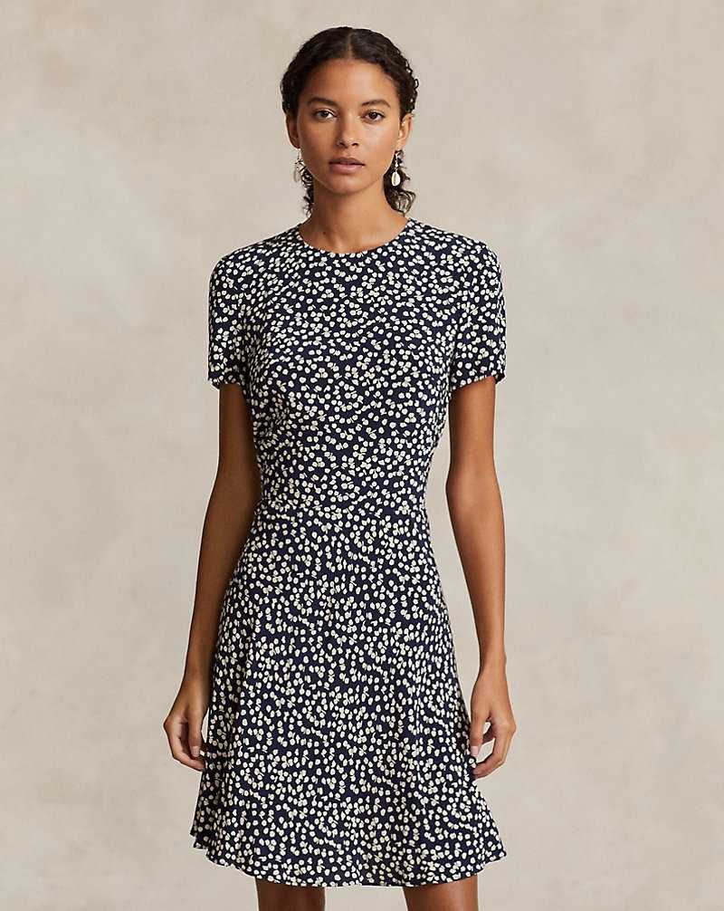 Vestido Ralph Lauren Floral Crepe Minidress Mujer Creme | PDTKIUA-12 - vista 3
