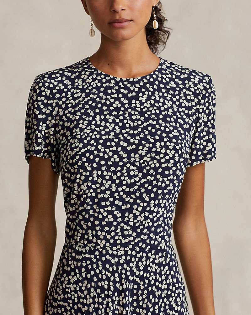 Vestido Ralph Lauren Floral Crepe Minidress Mujer Creme | PDTKIUA-12 - vista 5