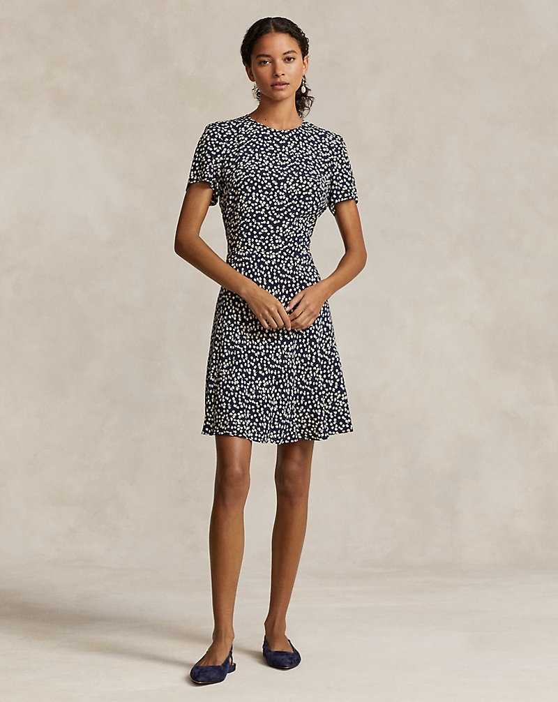 Vestido Ralph Lauren Floral Crepe Minidress Mujer Creme | PDTKIUA-12 - vista 1