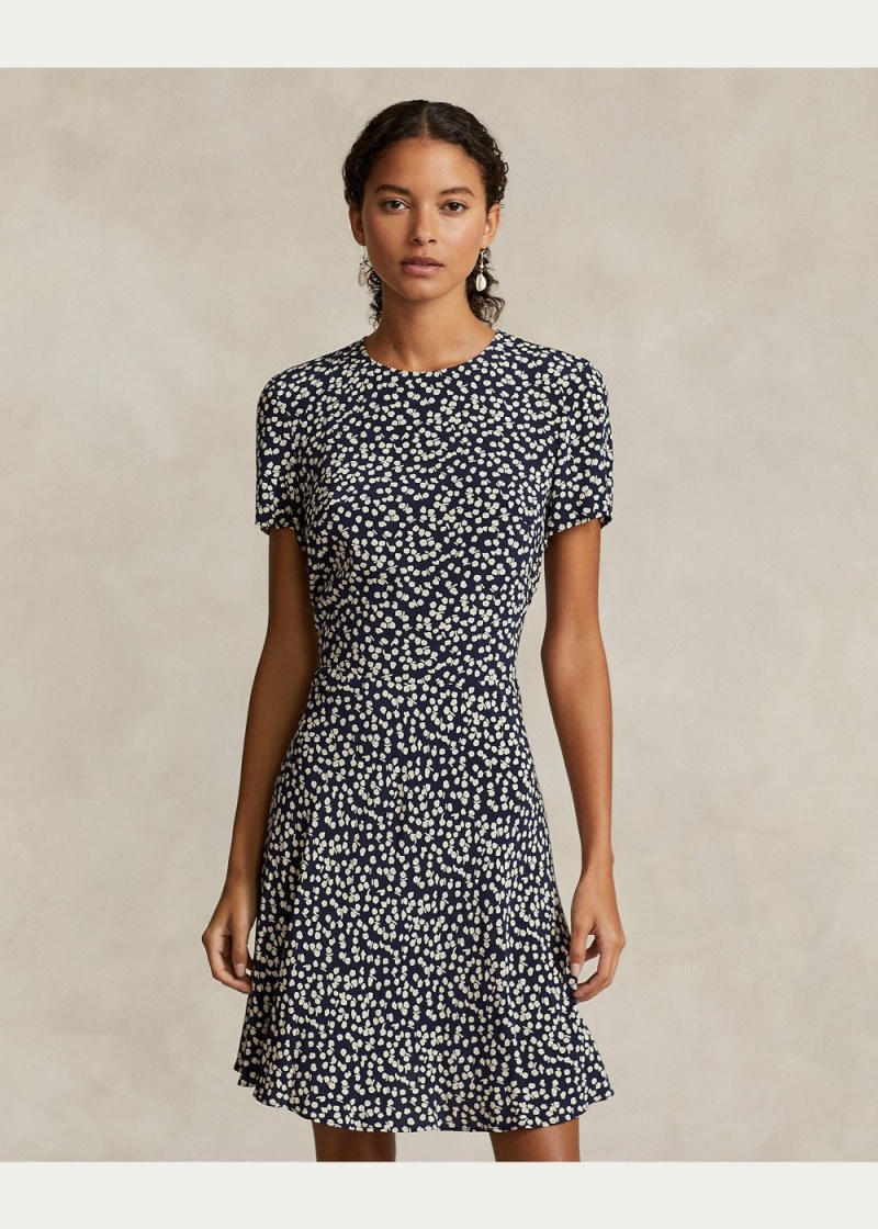 Vestido Floral Crepe Minidress Mujer Marrom | UQEJ08647 - vista 3