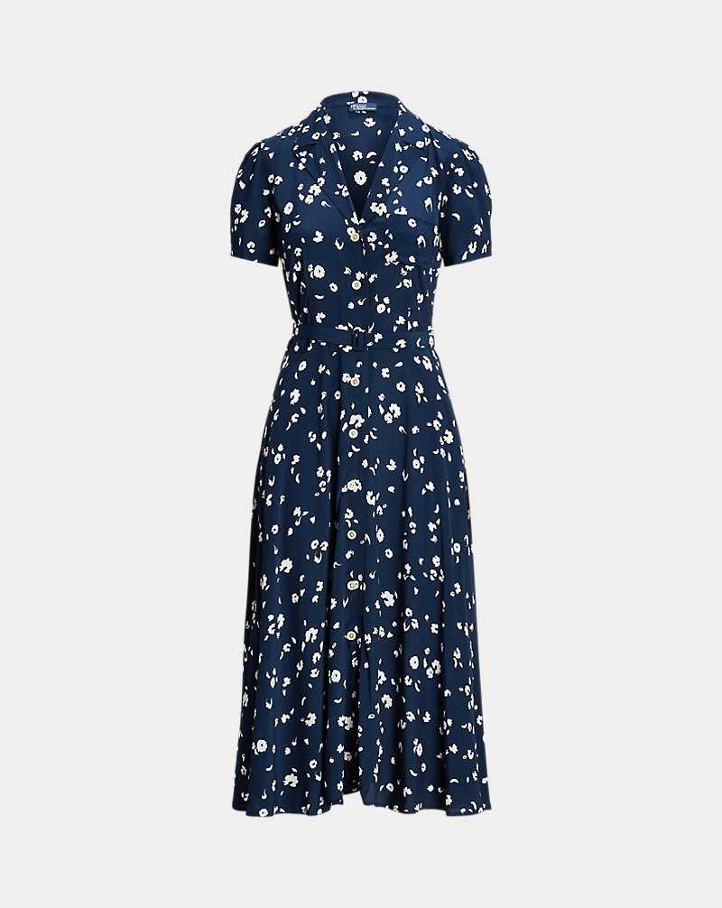 Vestido Ralph Lauren Floral Crepe-Sleeve Mujer 1680 Popcorn Floral | ETWRVIJ-82 - vista 2