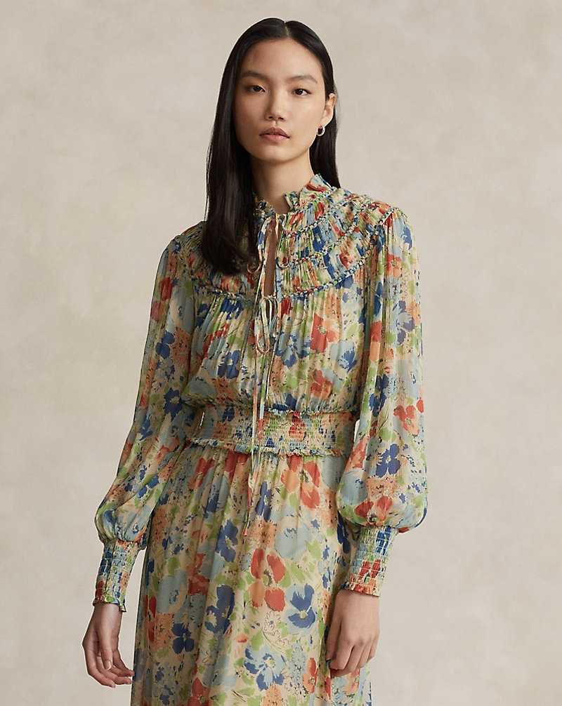 Vestido Ralph Lauren Floral Crinkled Georgette Mujer 1573 Dusty Floral | INTBPWS-78 - vista 3