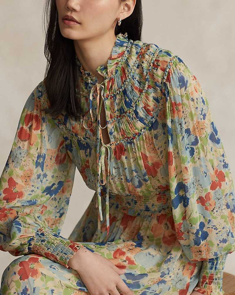 Vestido Ralph Lauren Floral Crinkled Georgette Mujer 1573 Dusty Floral | INTBPWS-78 - vista 5