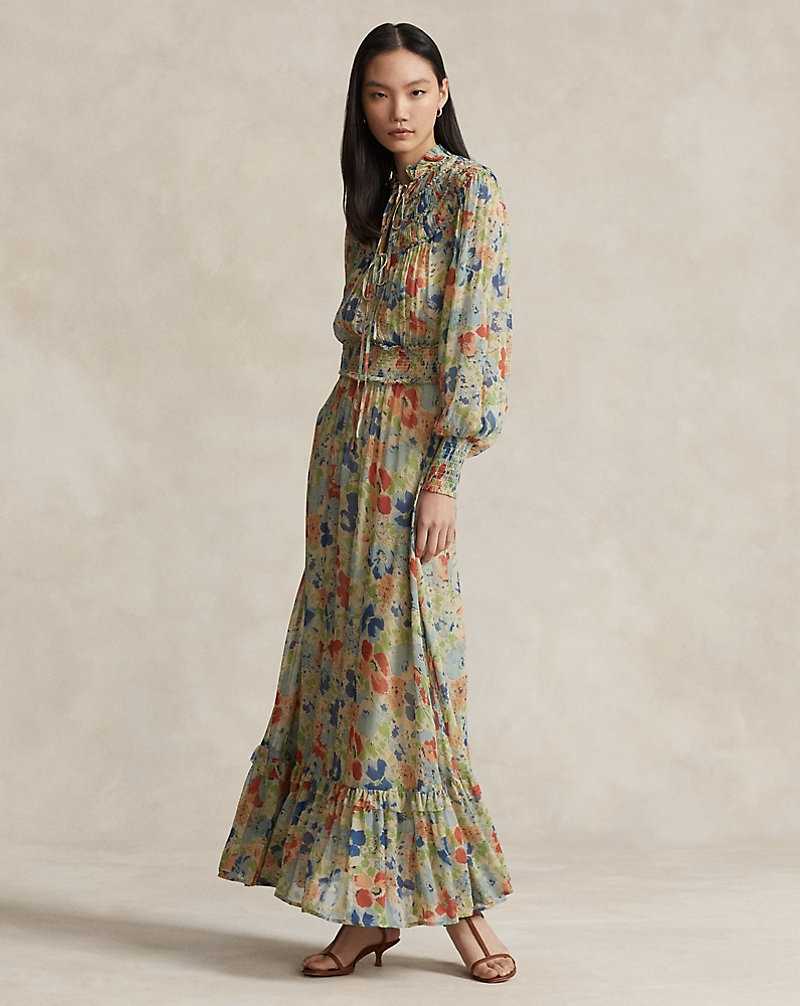 Vestido Ralph Lauren Floral Crinkled Georgette Mujer 1573 Dusty Floral | INTBPWS-78 - vista 1
