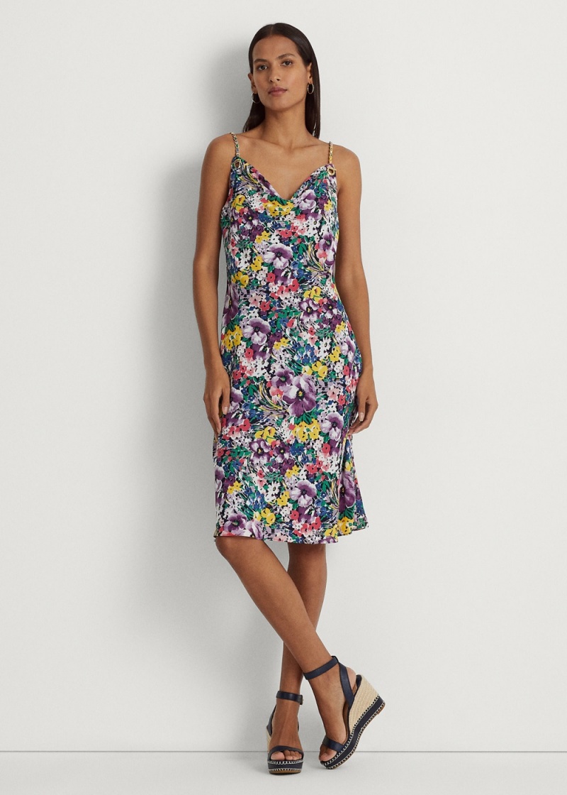 Vestido Floral Georgette Slip Mujer Multicolor | VZSO02496 - vista 1