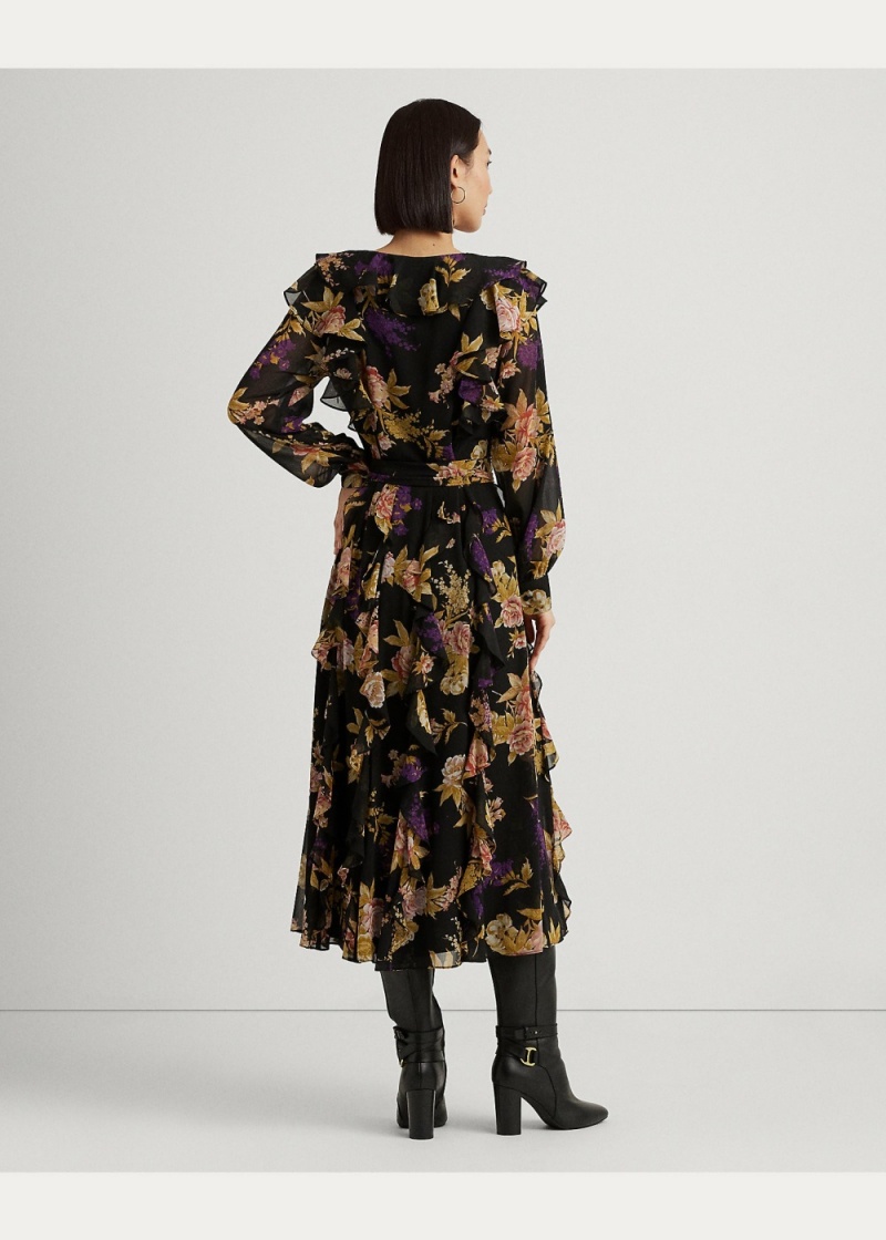 Vestido Floral Ruffle-Trim Georgette Mujer Multicolor | VINO36790 - vista 2