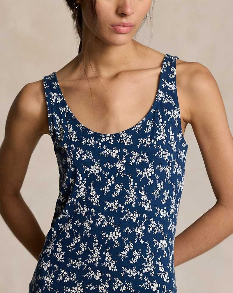 Vestido Ralph Lauren Floral Scoopneck Jersey Mujer 1683 Ditsy Daisy | YZKXMTJ-47 - vista 5