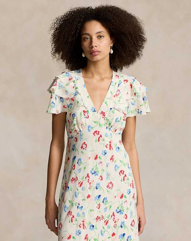 Vestido Ralph Lauren Floral Silk Crepe Mujer 1684 Vintage Daisy | XKHIZTS-25 - vista 3