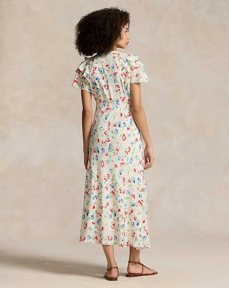 Vestido Ralph Lauren Floral Silk Crepe Mujer 1684 Vintage Daisy | XKHIZTS-25 - vista 4