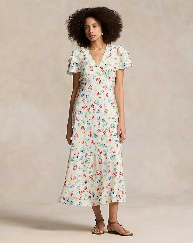 Vestido Ralph Lauren Floral Silk Crepe Mujer 1684 Vintage Daisy | XKHIZTS-25 - vista 1