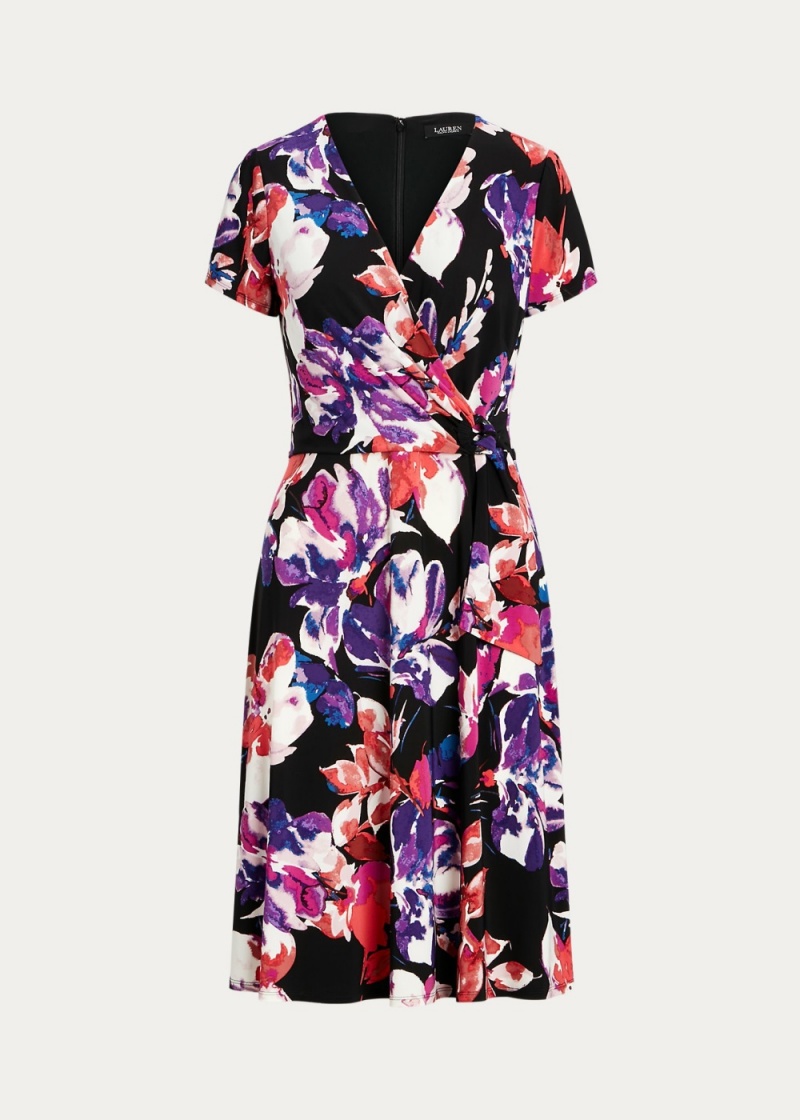 Vestido Floral Stretch Jersey Surplice Mujer Multicolor | IJKH30184 - vista 2