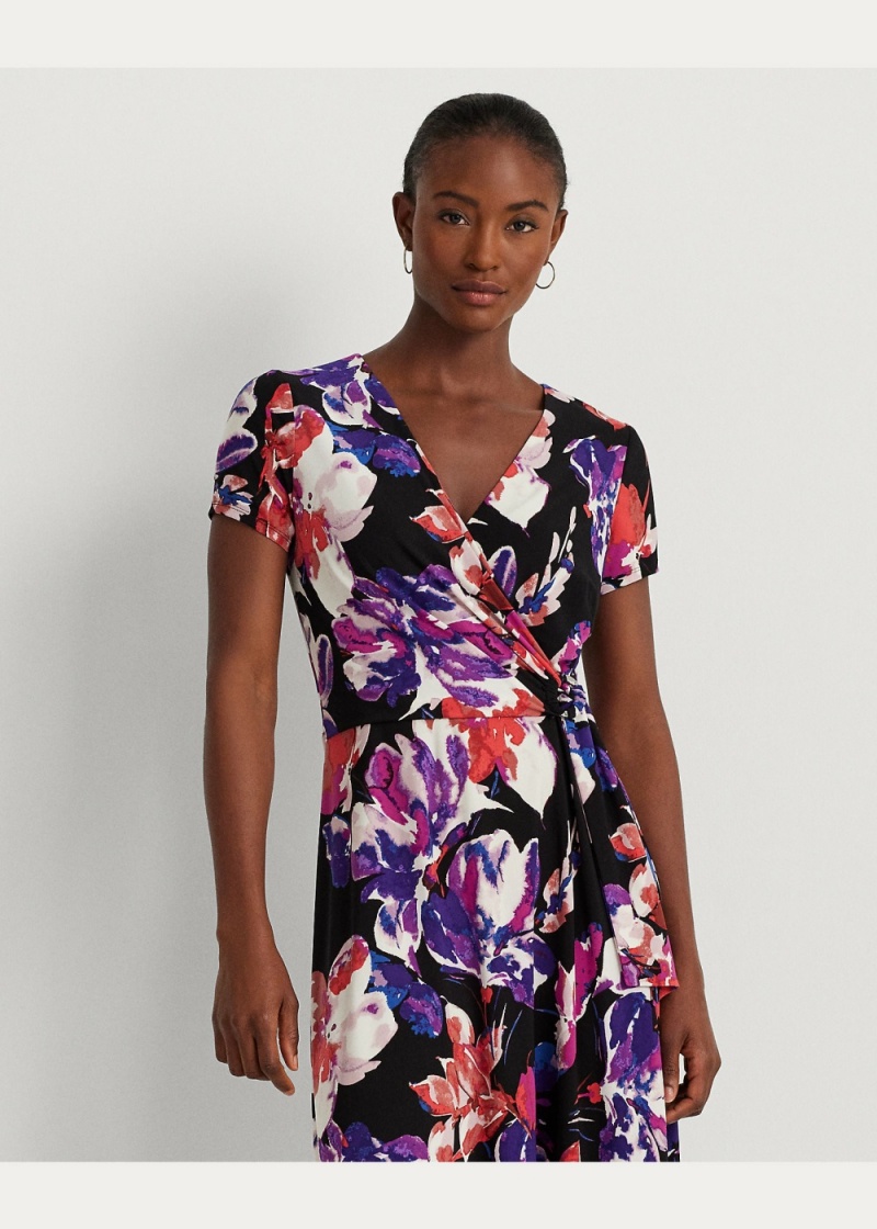 Vestido Floral Stretch Jersey Surplice Mujer Multicolor | IJKH30184 - vista 3