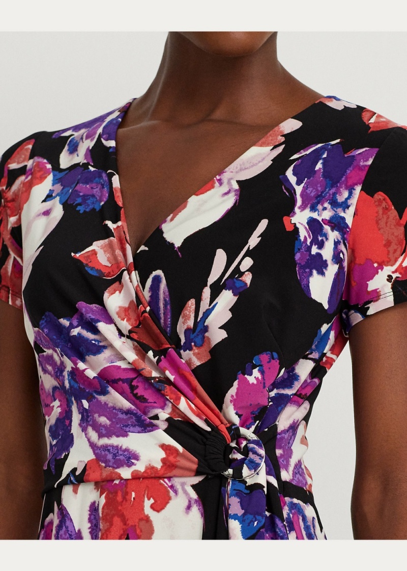 Vestido Floral Stretch Jersey Surplice Mujer Multicolor | IJKH30184 - vista 5