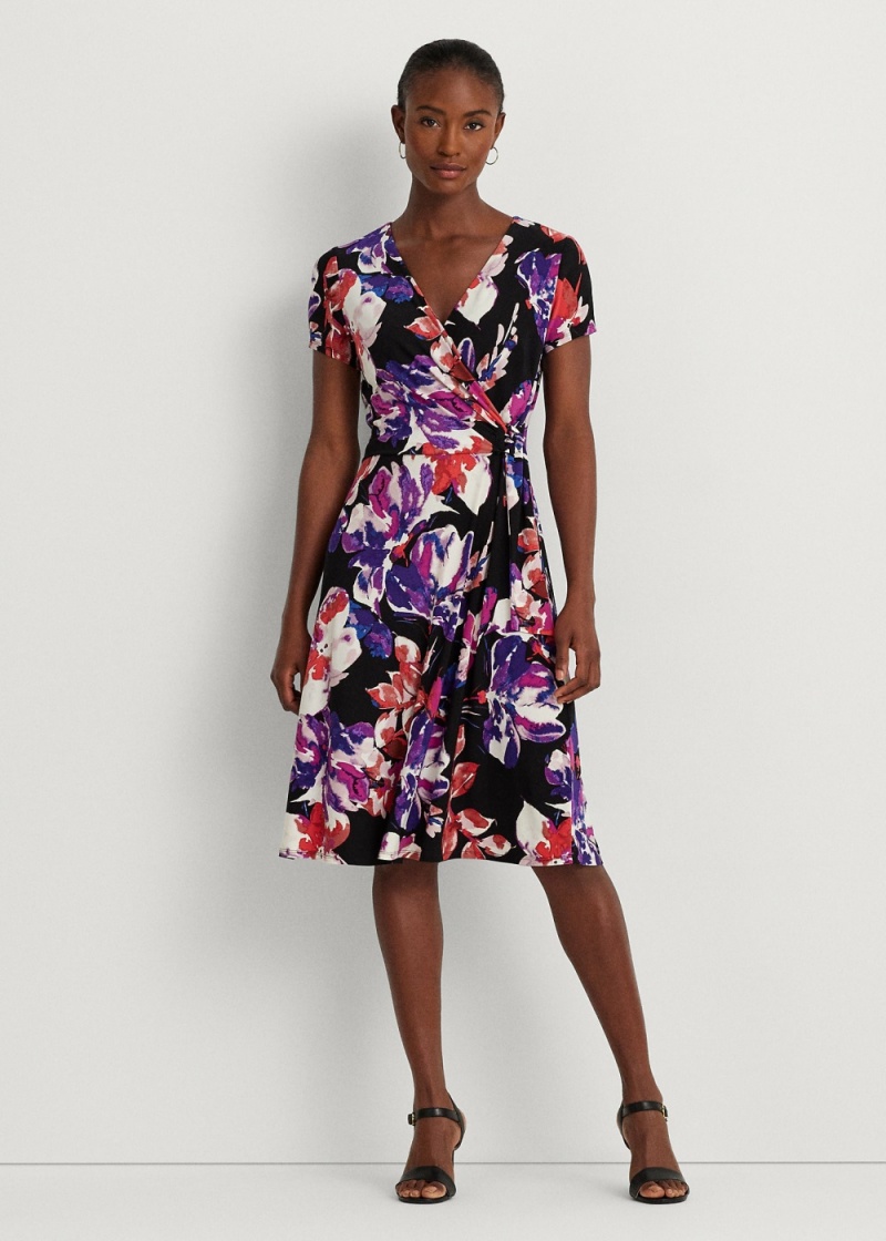 Vestido Floral Stretch Jersey Surplice Mujer Multicolor | IJKH30184 - vista 1