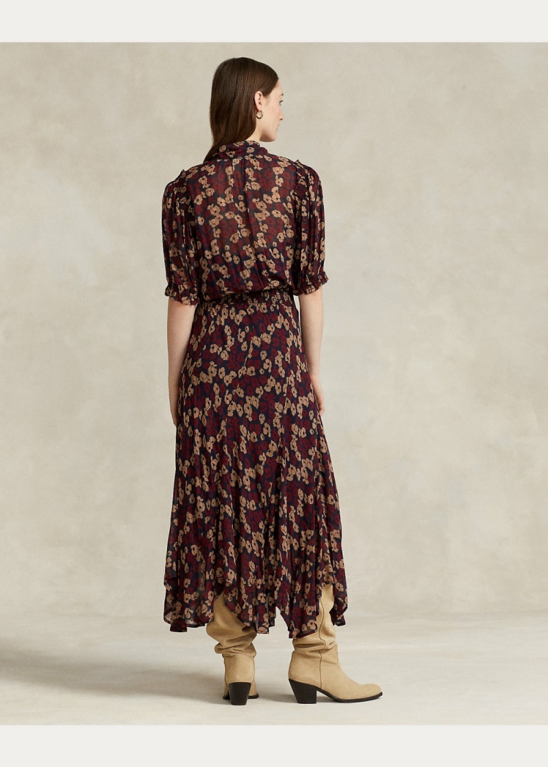 Vestido Floral Tie-Neck Georgette Mujer Creme | ZODE47031 - vista 4