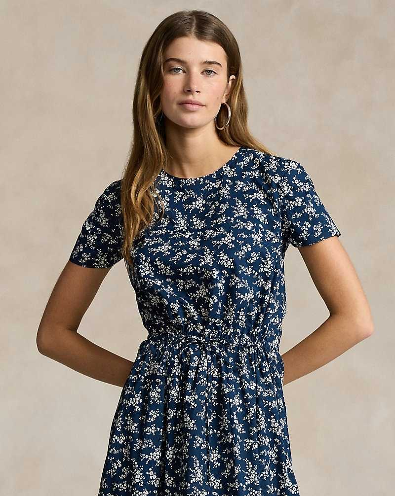 Vestido Ralph Lauren Floral Tiered Cotton Poplin Mujer 1683 Ditsy Daisy | VCHWELQ-02 - vista 3