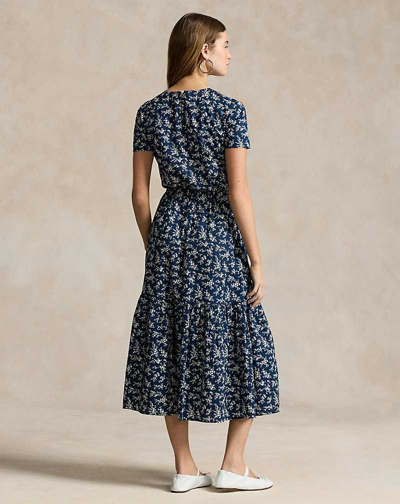 Vestido Ralph Lauren Floral Tiered Cotton Poplin Mujer 1683 Ditsy Daisy | VCHWELQ-02 - vista 4