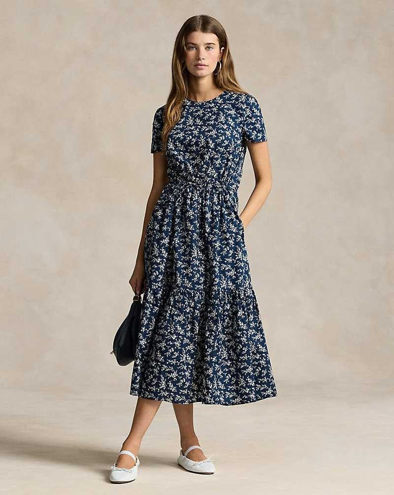 Vestido Ralph Lauren Floral Tiered Cotton Poplin Mujer 1683 Ditsy Daisy | VCHWELQ-02 - vista 1