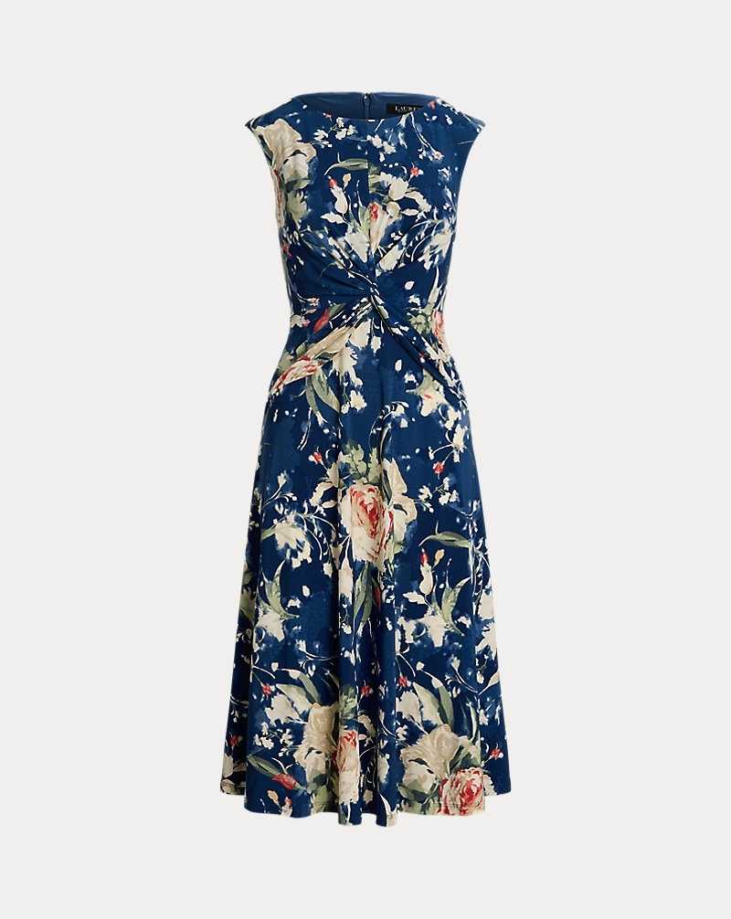 Vestido Ralph Lauren Floral Twist-Front Stretch Jersey Mujer Azules | LOZWNCD-67 - vista 2