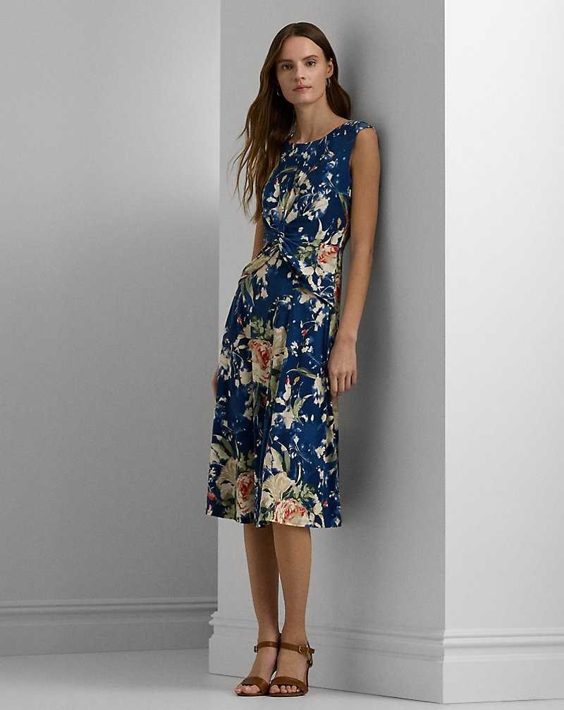 Vestido Ralph Lauren Floral Twist-Front Stretch Jersey Mujer Azules | LOZWNCD-67 - vista 1
