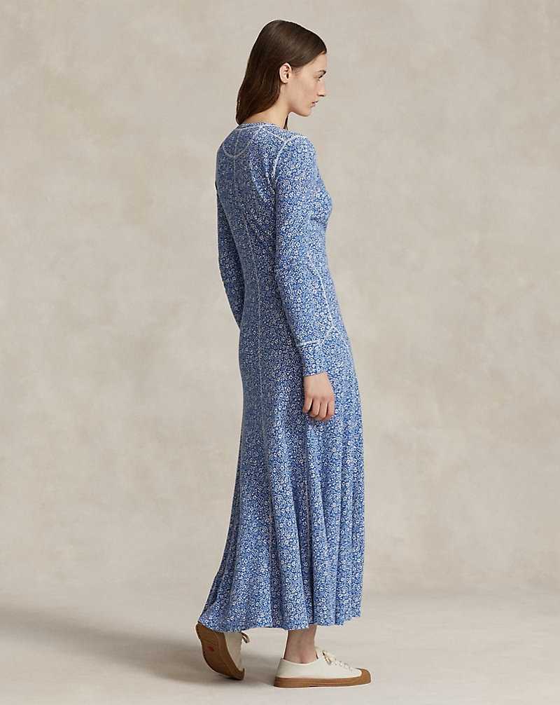 Vestido Ralph Lauren Floral Waffle-Knit Henley Mujer Flores | HDCYTFX-64 - vista 4
