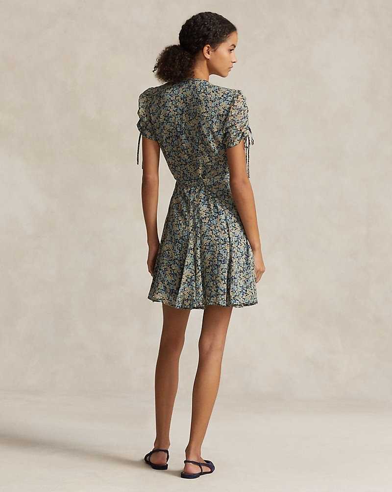 Vestido Ralph Lauren Floral Wrap Mini Mujer Verde Menta | WHXQANV-54 - vista 4