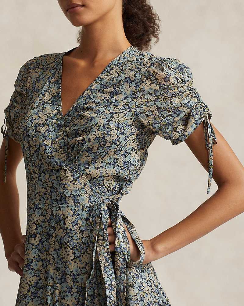 Vestido Ralph Lauren Floral Wrap Mini Mujer Verde Menta | WHXQANV-54 - vista 5
