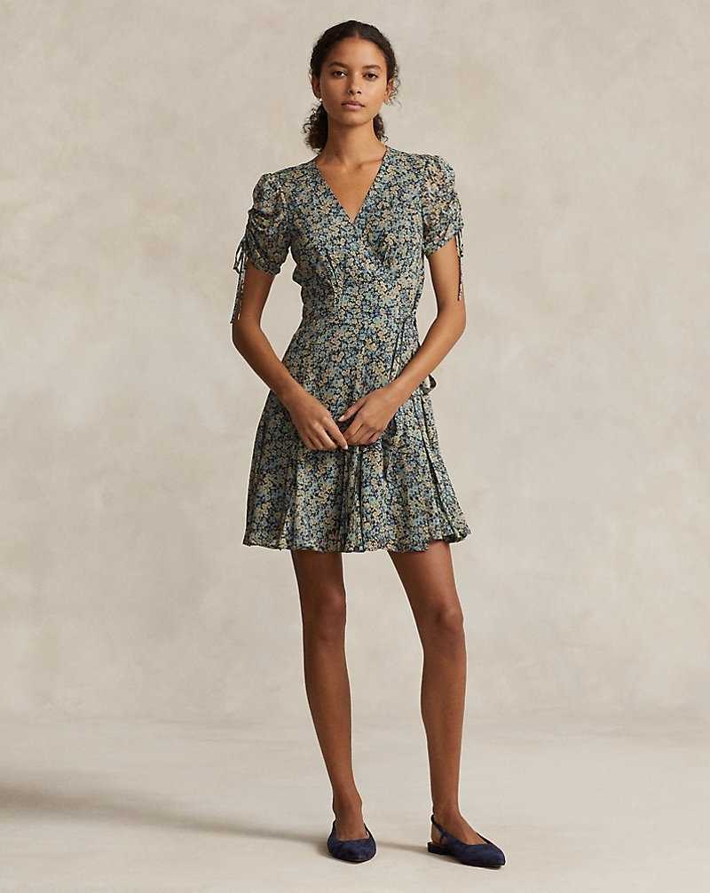 Vestido Ralph Lauren Floral Wrap Mini Mujer Verde Menta | WHXQANV-54 - vista 1