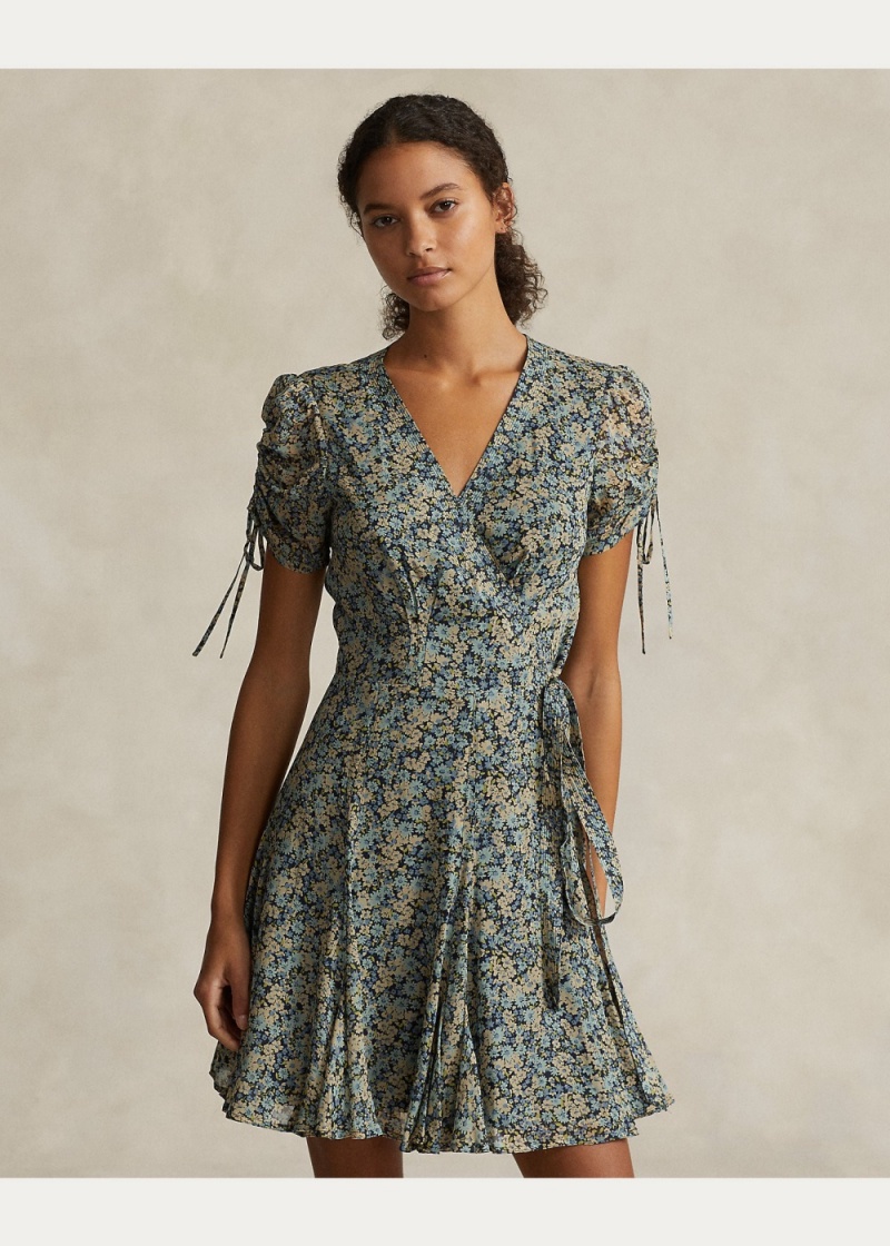 Vestido Floral Wrap Mini Mujer Creme | OTPA73285 - vista 3