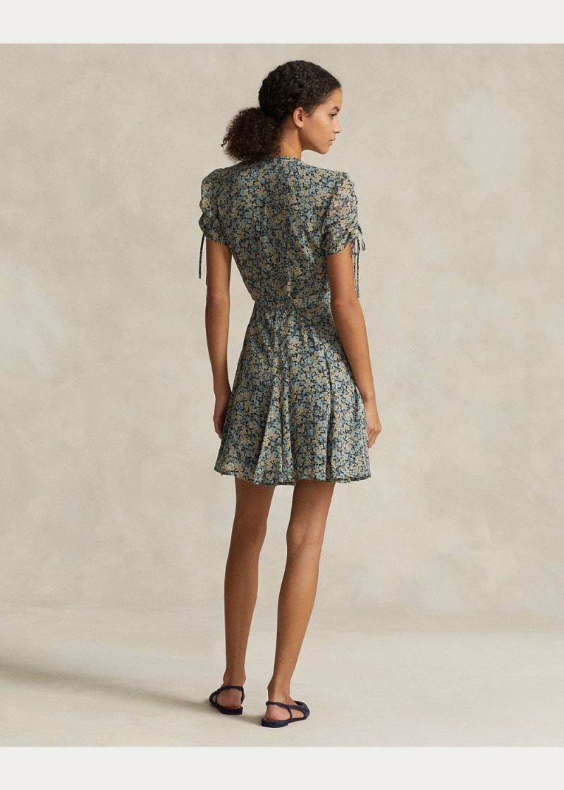 Vestido Floral Wrap Mini Mujer Creme | OTPA73285 - vista 4