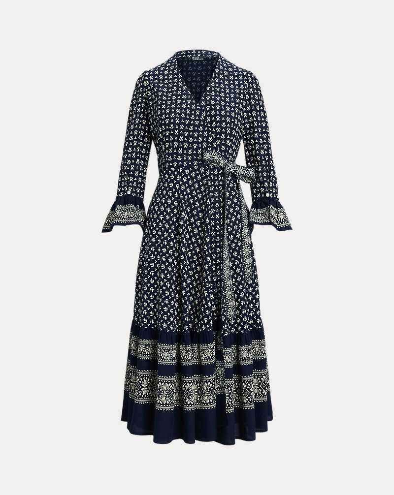 Vestido Ralph Lauren Floral-Print Wrap Mujer Azul Marino | YRJSDOB-16 - vista 2