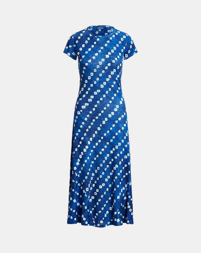 Vestido Ralph Lauren Graphic Print Linen Mujer Azules | YFQREAD-21 - vista 2