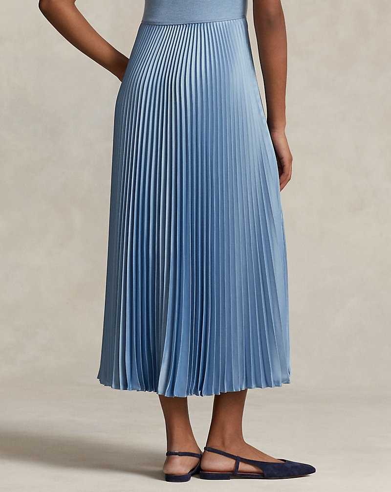 Vestido Ralph Lauren Hybrid-Pleated Midi Mujer Azules | DFARBGU-72 - vista 4