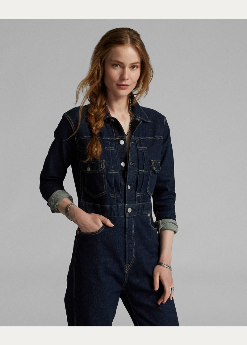 Vestido Indigo Denim Coverall Mujer Azules | TPYV68907 - vista 2
