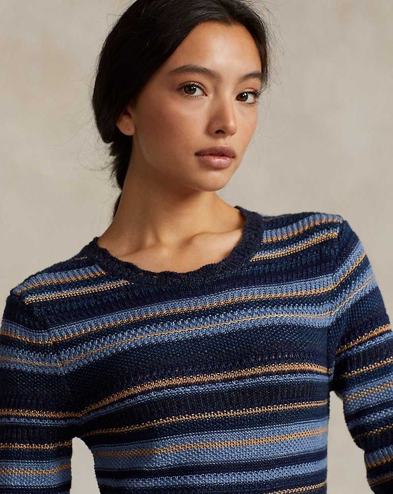 Vestido Ralph Lauren Knit Striped Mujer Azules | OZLQGXM-87 - vista 5