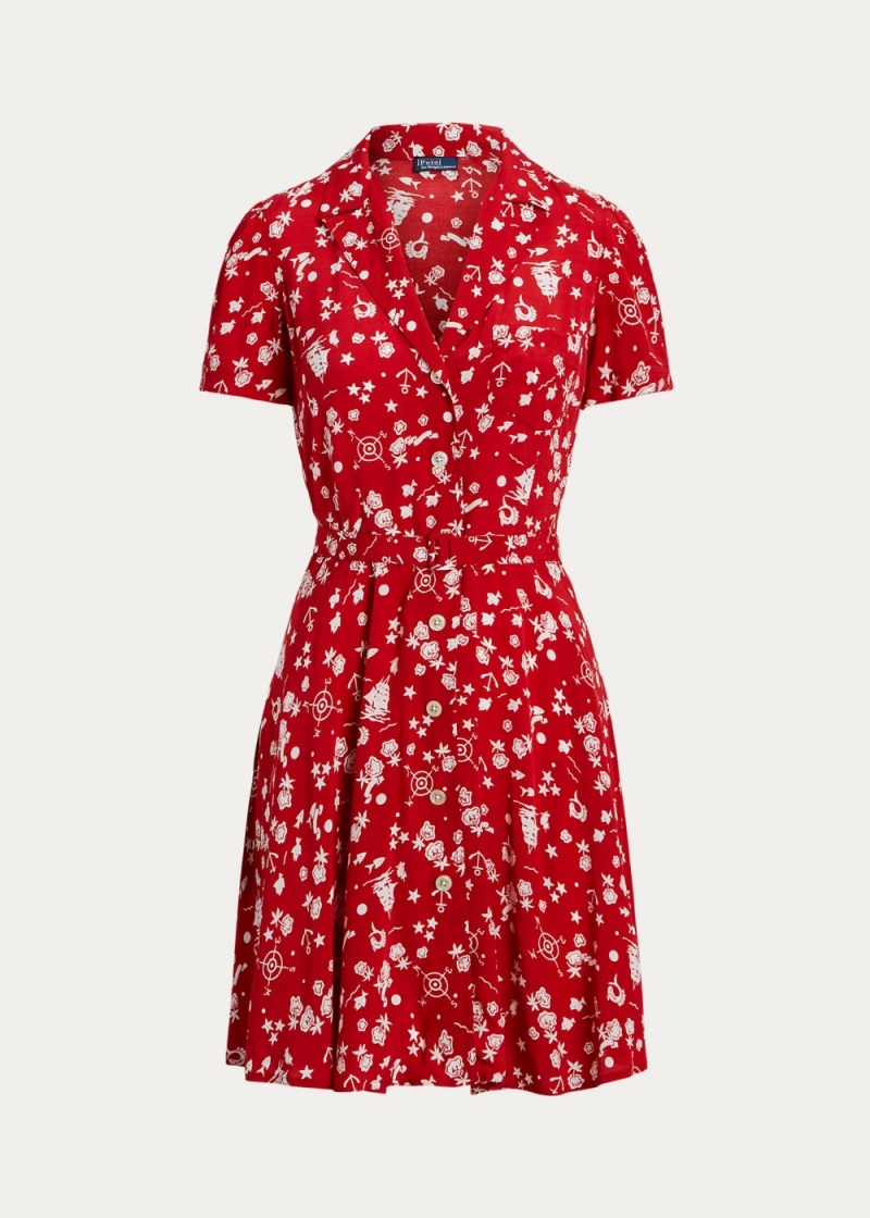 Vestido Nautical-Motif Minidress Mujer Rojos | AHJR72581 - vista 2